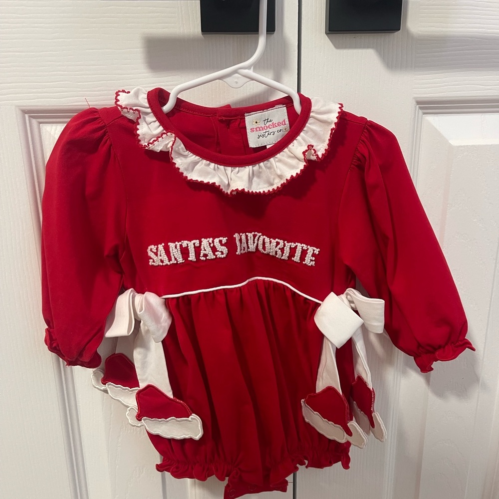 Red Santa's Favorite Kids Romper